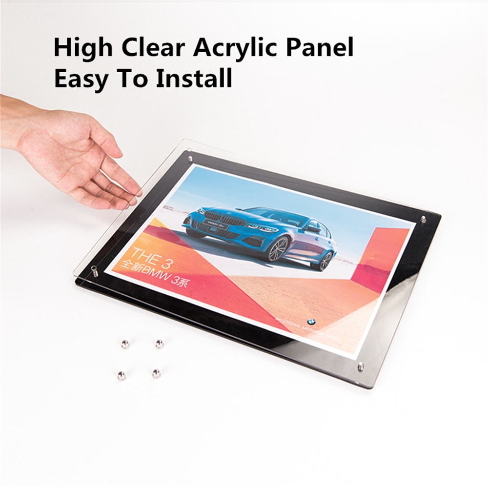 A4 Letter Size Magnetic Self Adhesive Business Poster Picture Photo Certificate Document Display Frame Sign Holder Frame