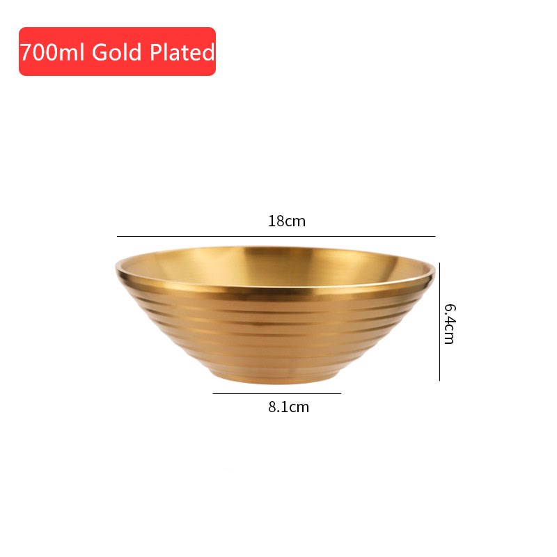 304 Stainless Steel Ramen Bowl Rice Salad Noodle Soup Bowl Golden Home Restaurant Food Serving Dish Pickled Cabbage Large Bowl: GRAY