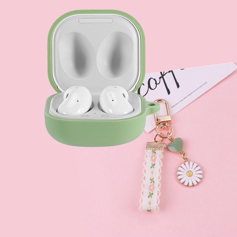 for Samsung Galaxy Buds Live case Korea flower keyring earphone Case for Galaxy Buds Live cover Non-slip silicone protect case: A2