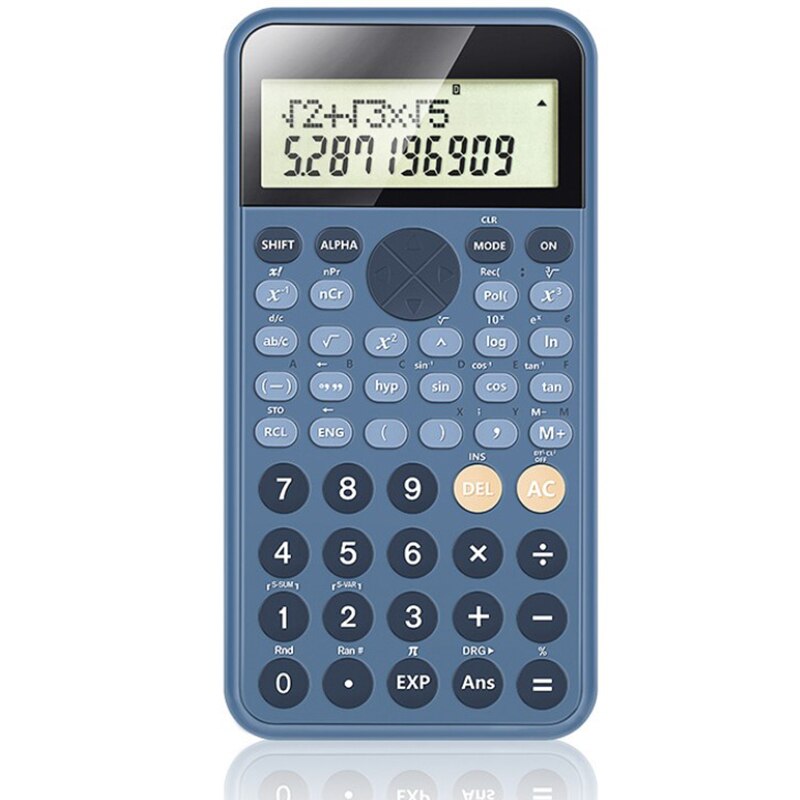 -Science Function Big Large Sn Calculator 240 Functions Power Fraction Hyperbolic for Students: Blue