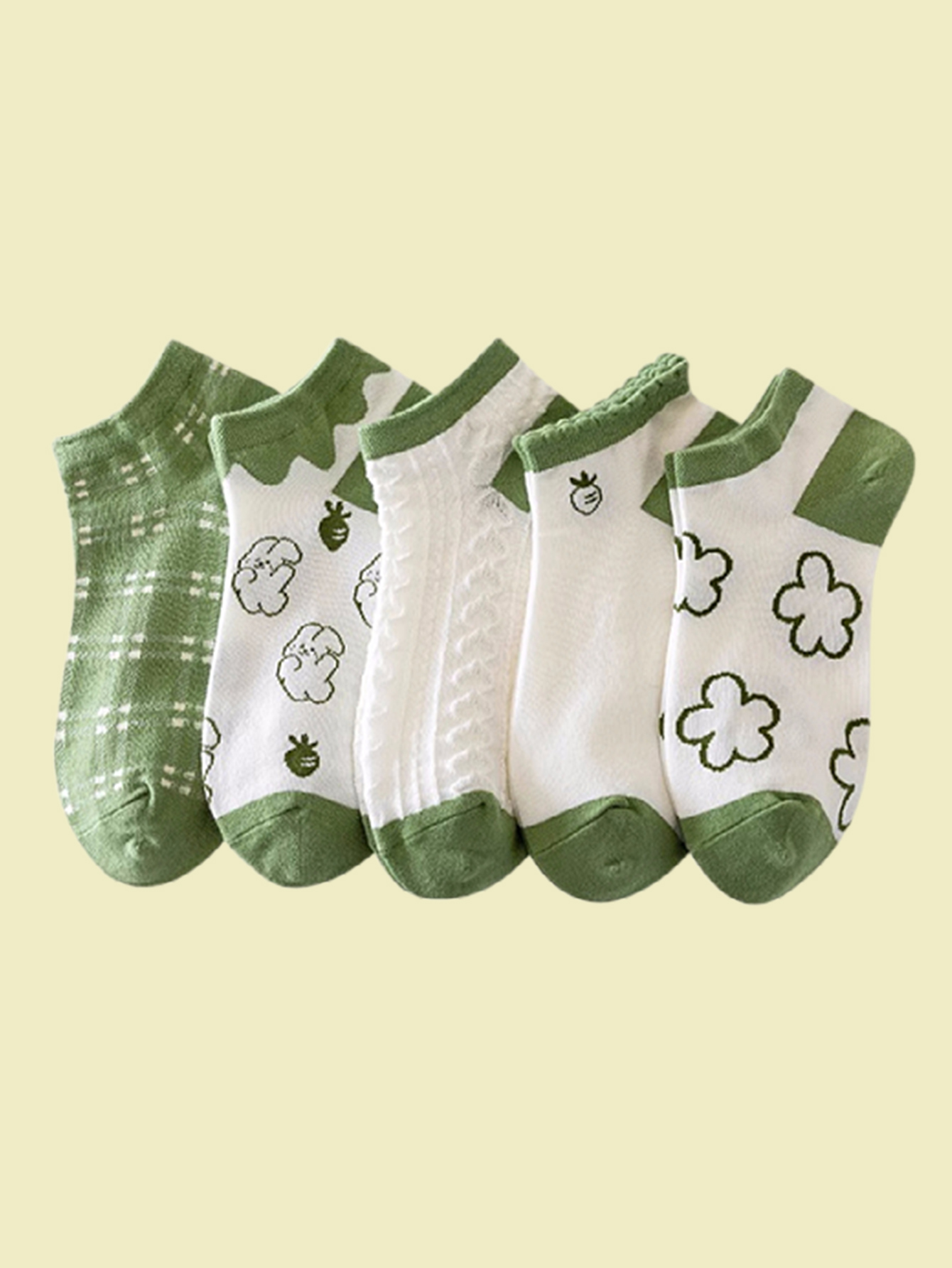 5 pares de calcetines al tobillo de oso de peluche, cómodos y bonitos calcetines cortos para mujer