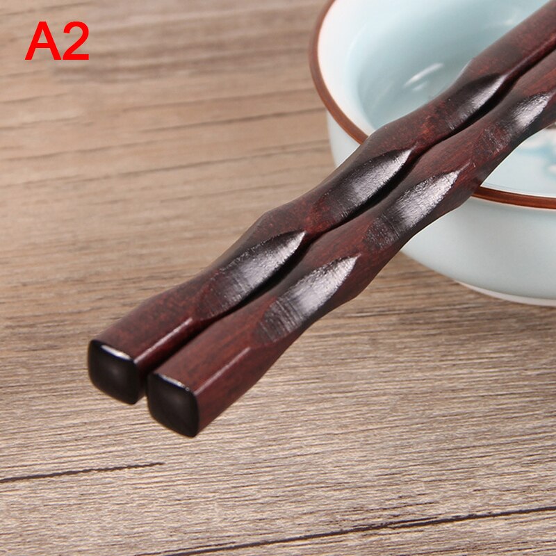 Japanese Style Natural Wooden Chopsticks Folwer Chopsticksc Kitchen Tableware 22.5cm: A2