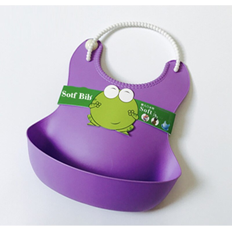 Baby wasserdicht Mittagessen lätzchen Kleinkinder silikon fütterung Baby speichel handtuch Karikatur wasserdichte schürzen Baby Lätzchen: KS0503-Violett