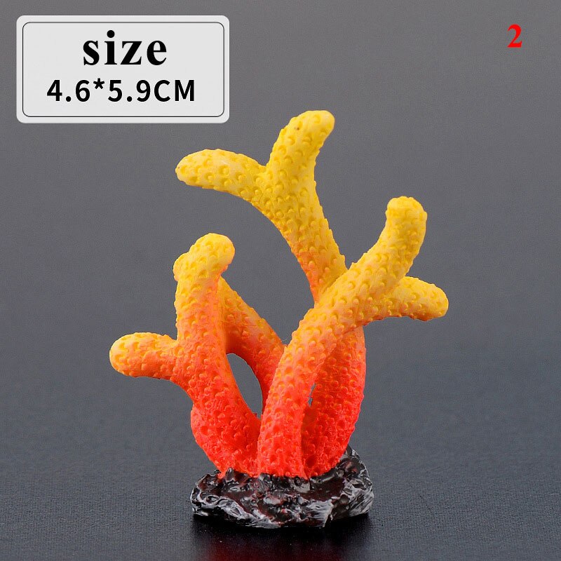 Colorful Resin Aquarium Artificial Coral Reef Decoration Fish Tank Coral Stone Landscape Ornament Aquarium Accessories 10 Styles: 2