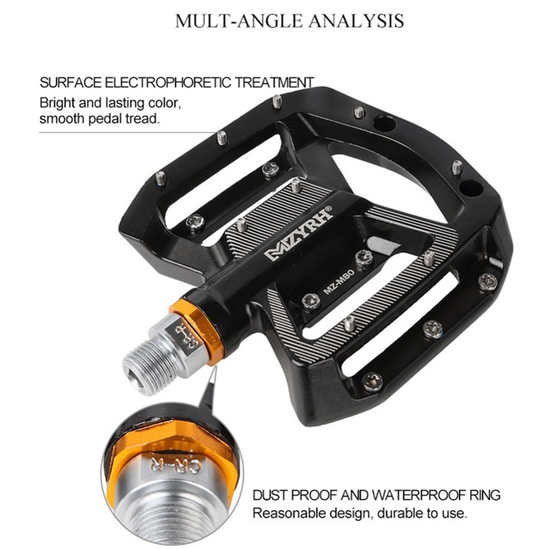 Mzyrh Aluminum Alloy Bicycle Pedals Platform Mountain Road Bike Bearing Pedals Riding Bike Accessories