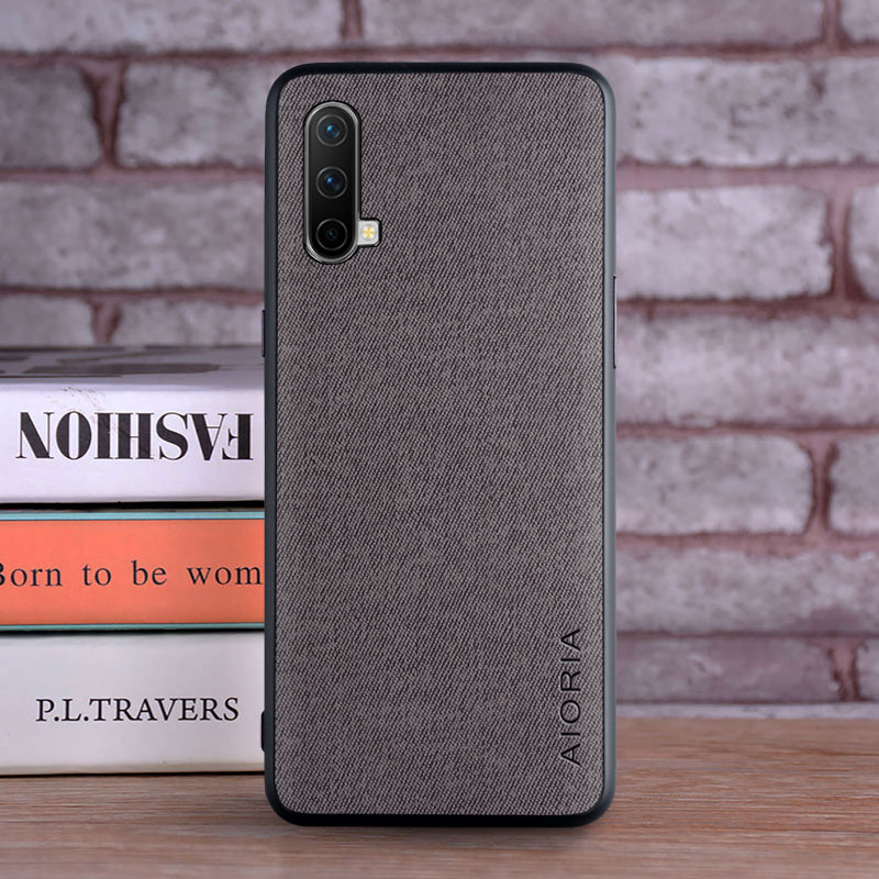 fallen für OnePlus Nord CE 5G Ader Auflage 5G coque Luxus textil Leder haut weiche TPU harte telefon abdeckung für Oneplus Nord CE fallen: dunkel Grau