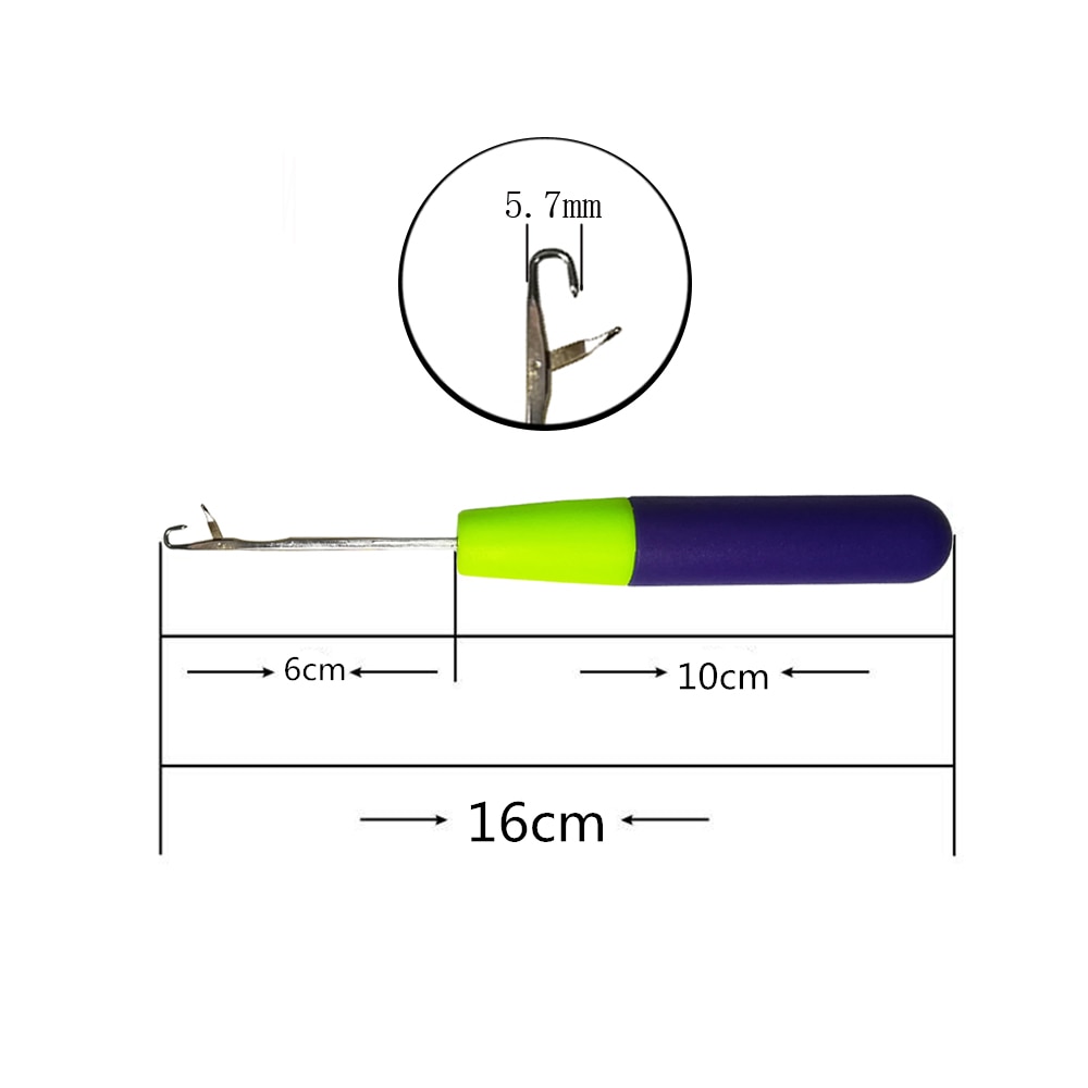Large Latch Hook Crochet Needle Ventilating Holder and Needles For Making Wigs Hair Extensions Tool Hook Needle Knitting