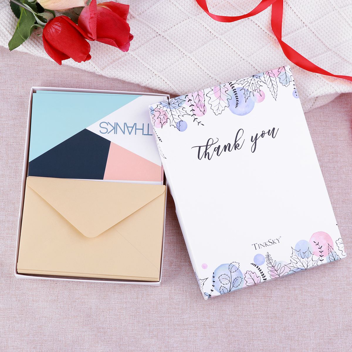 30PCS Thank You Cards Set Greeting Cards Notes With Kraft Envelopes And Stickers All-Occasion Thank You Notecard Set