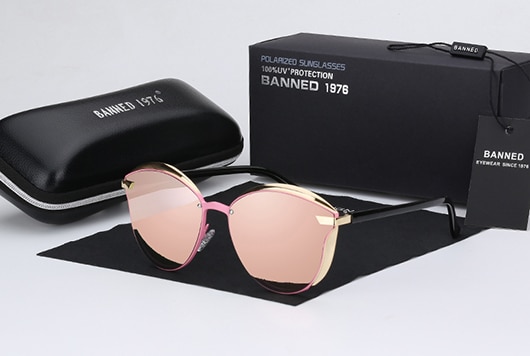 BANNED 1976 Luxury Women Sunglasses Round Ladies Vintage Retro Brand Oversized Female Sun Glasses oculos gafas: pink