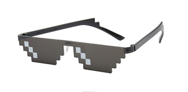 Zonnebril Truc Speelgoed Thug Life Mozaïek Strips Glazen Grappige Glazen Pixel Unisex Zwart Mozaïek Zonnebril Outdoor Grappige Bril: b