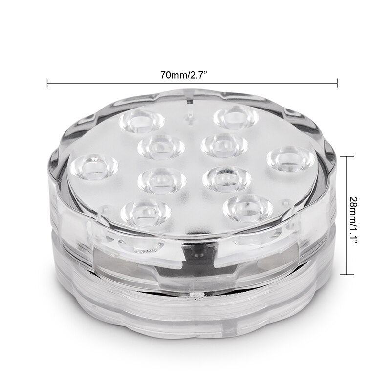 10 LED Fernbedienung Gesteuert RGB Tauch Licht Batterie Betrieben Unterwasser Nacht Lampe Außen Vase Schüssel Party Schwimmbad Zubehör