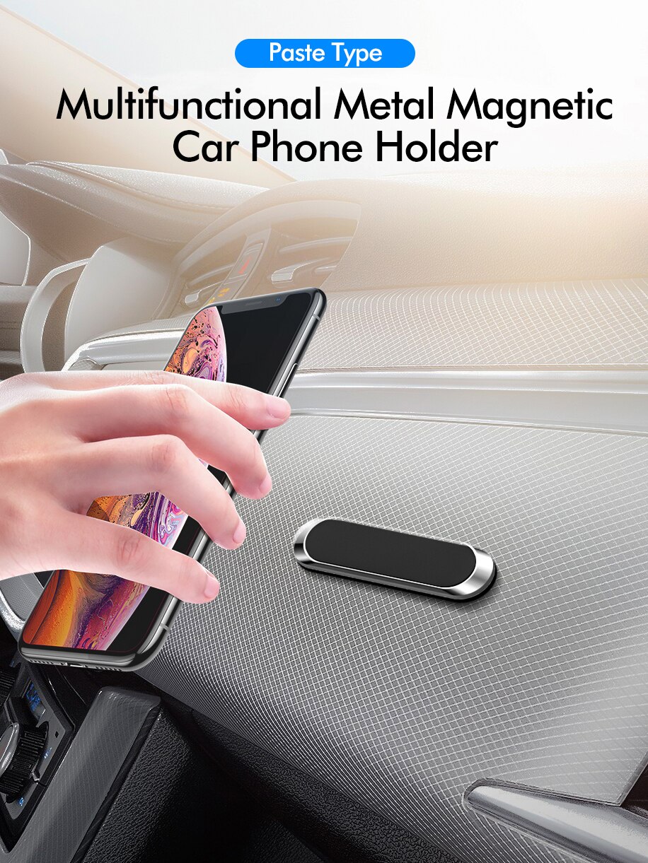 Magnetische autotelefoonhouder dashboard mini stripvorm standaard voor iphone samsung xiaomi metalen magneet gps autohouder voor muur