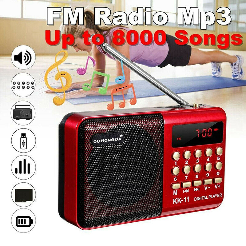 Portable Mini Handheld Digital FM Usb Tf MP3 Radio Music Player Pocket Radio Speaker Rechargeable Sound Recorder