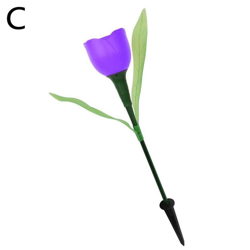 Led Solar Simulation Tulip Floral Light Home Decorative Lawn Waterproof Decor Tulip Garden Landscape Lights Light Lamp Flow I8r2: C