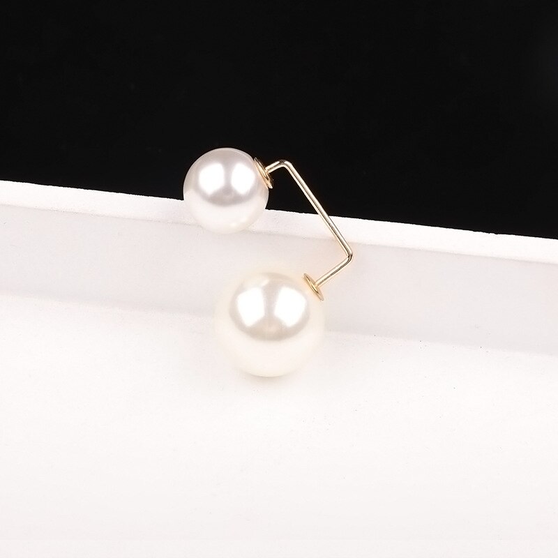 Pärlbrosch pärlbrosch kvinnor lapel anti-reflex säkerhet brosch pins: Vit