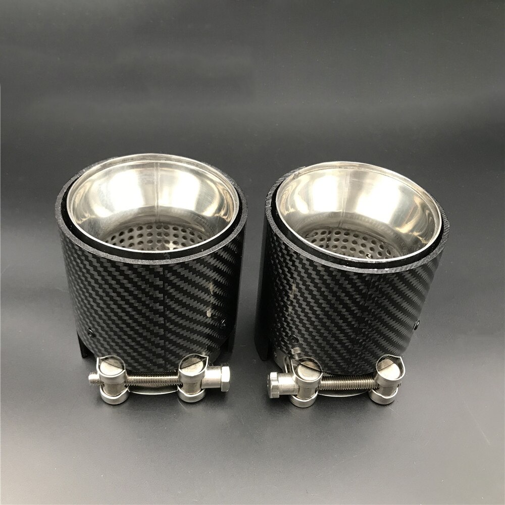 4 Stück Auspuffblenden Carbon - Für BMW M2 M3 M4 Auspuffrohr ID 70mm Edelstahl