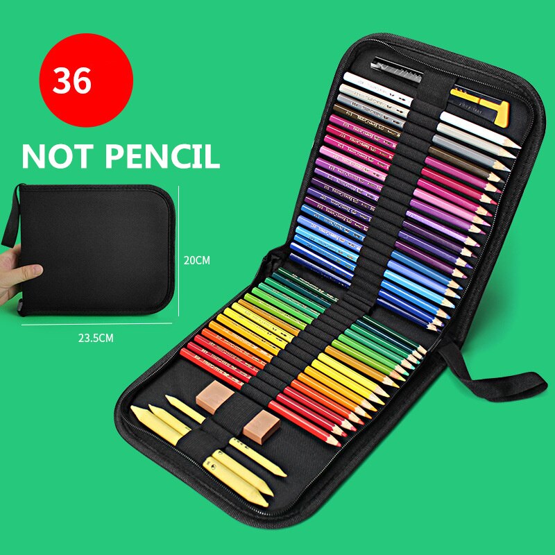 Large Black Pencil Case 36/48/72/120 Holes Folding Stationery Storage Art Markers Painting Pencil Box Bags School Office: B-36 HOLES
