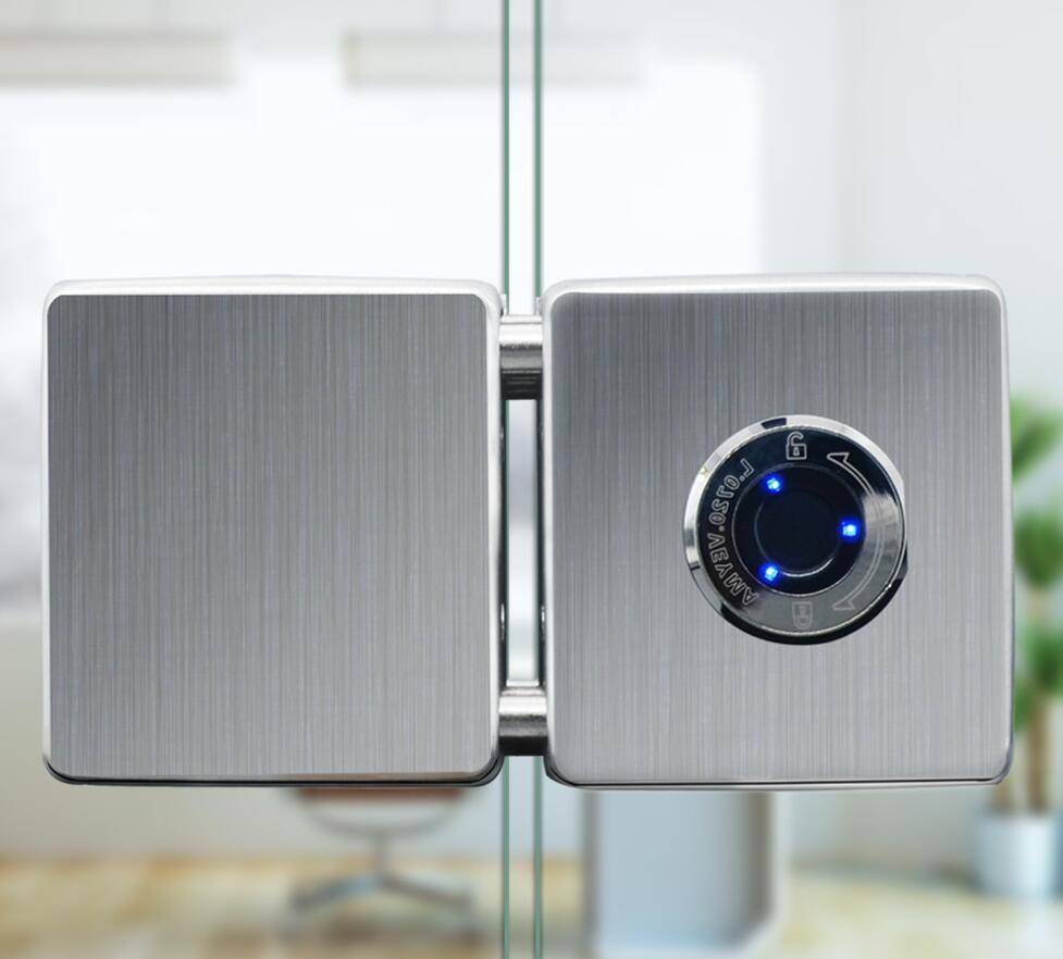 Smart Fingerprint Lock battyer power Fingerprint Gate Door Lock 20 Users for Frameless Glass Door