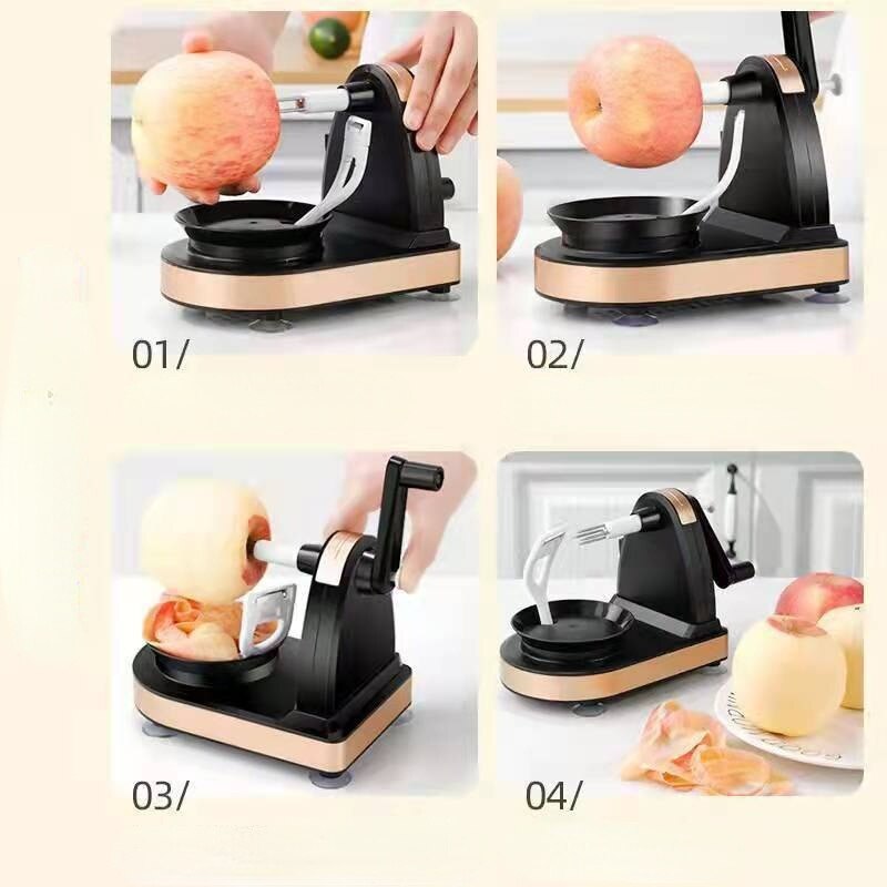 Rvs Fruit Apple Machine Peeler Slicer Cutter Bar Thuis Hand Aangezwengeld Knippen Fruit Dunschiller Keuken Apple Slicer Corer