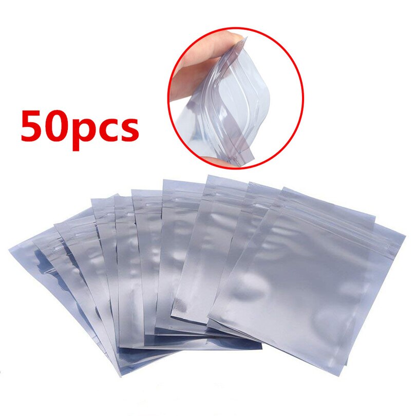 Sacs de protection antistatique ESD 15*20cm, sac d'emballage antistatique, sac de rangement antistatique étanche à fermeture éclair: 50PCS