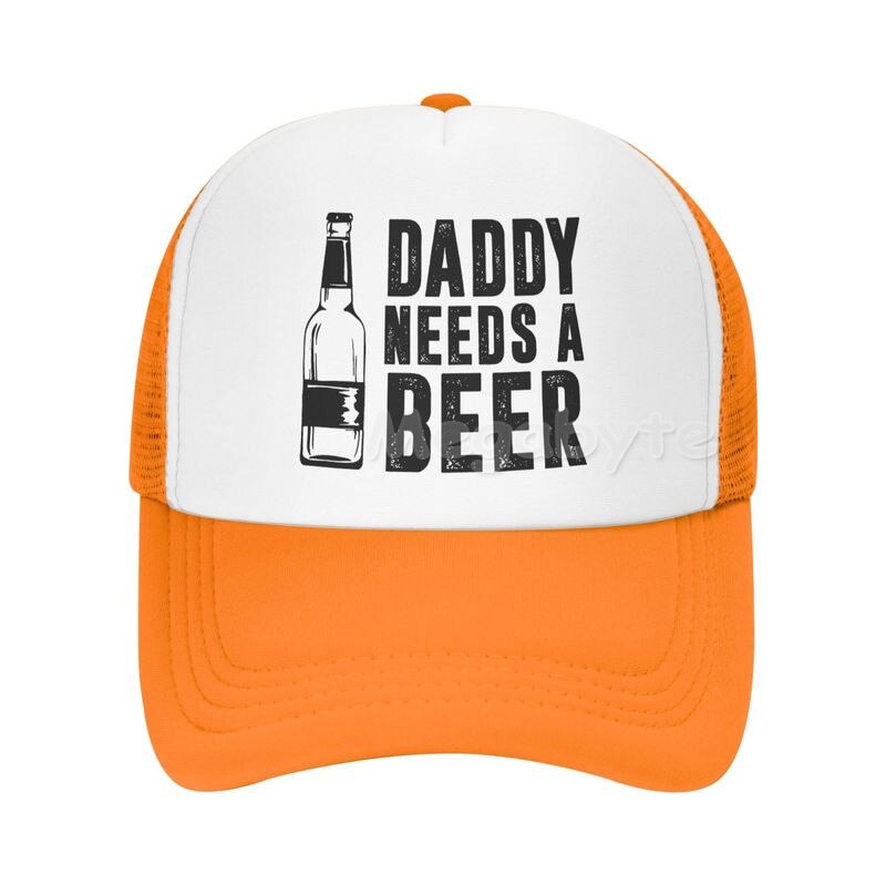 Daddy Behoeften Een Bier Trucker Hoed Grappig Bier Vader Vaderdag Hoeden: Oranje