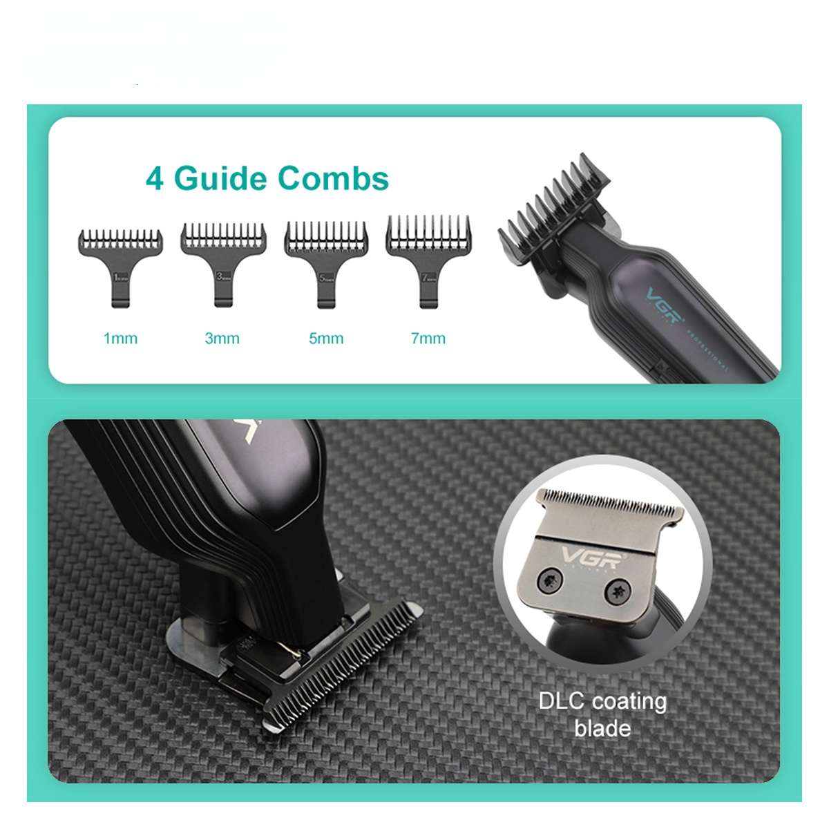 VGR Cortadora maquina de cortar cabello de pelo Cortadora Recargable Máquina cortadora de pelo de corte de pelo maquina cortar pelo Sin cable Barbero Pantalla digital Cortadora de pelo para hombres V-930