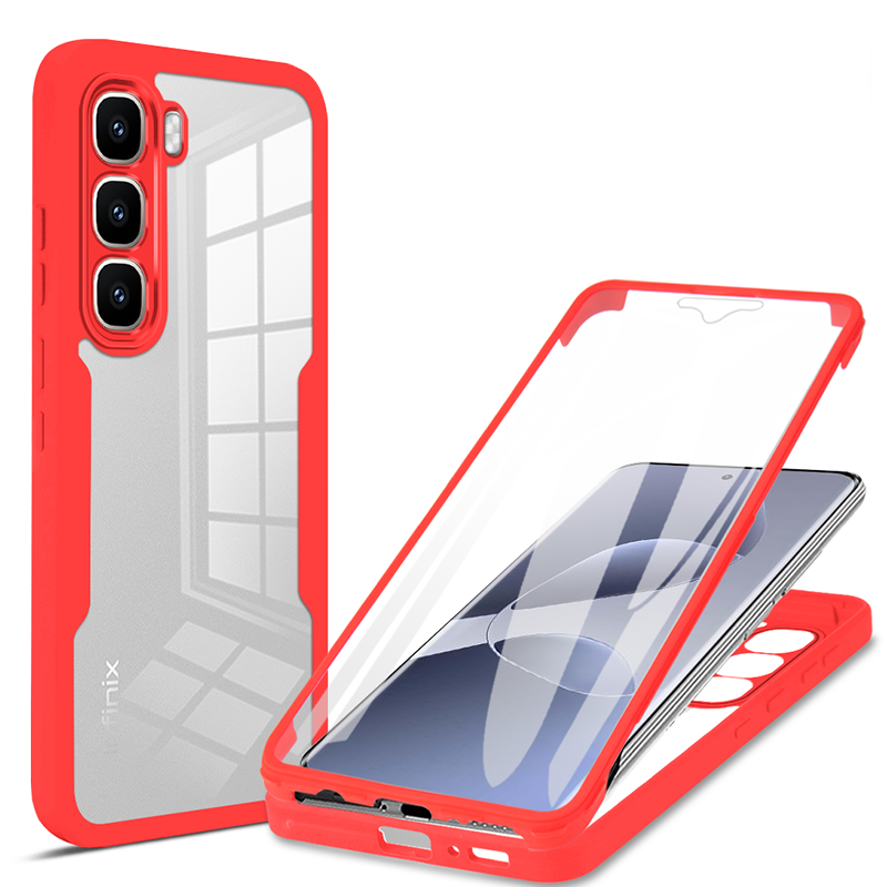 Til infinix 60 stødsikkert 360 ° dobbeltsidet klart telefoncover til infinix 60 pro plus 60i linseskærm fuld beskyttelsesetui: Klar / Infinix hot 60i