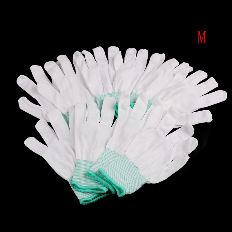 5 paar Antistatische Handschuhe Anti Statische ESD Elektronische Arbeits Handschuhe Pu Beschichtet Palm Beschichtet Finger PC Rutschfeste Für Finger Schutz: Blau