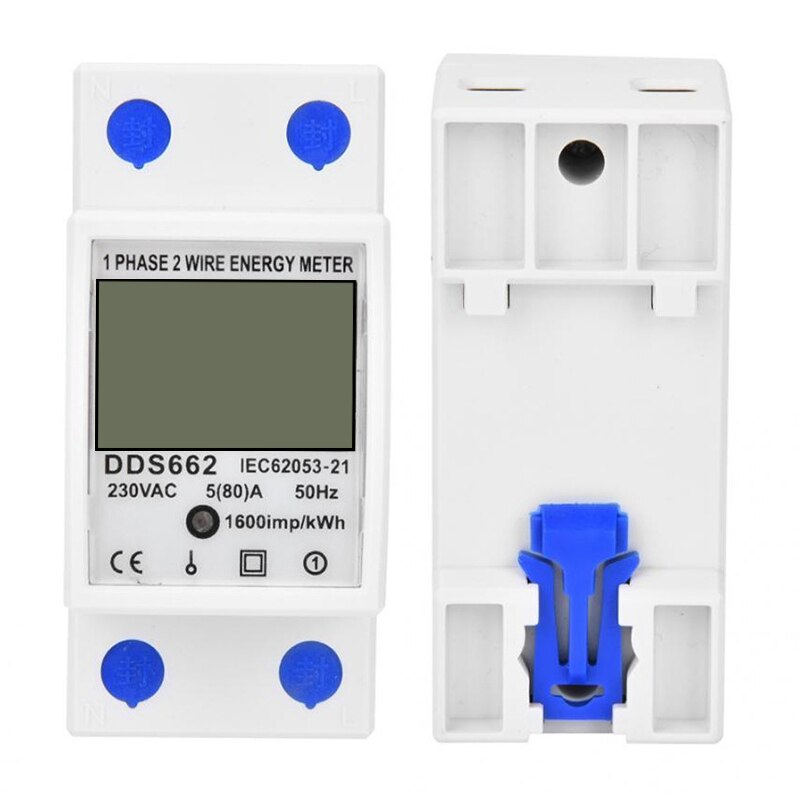 Electricity Power Energy Meter 1 Phase 2 Wire Energy Meter Energy Watt Meter Analyzer Electricity Monitor LCD Digital Display