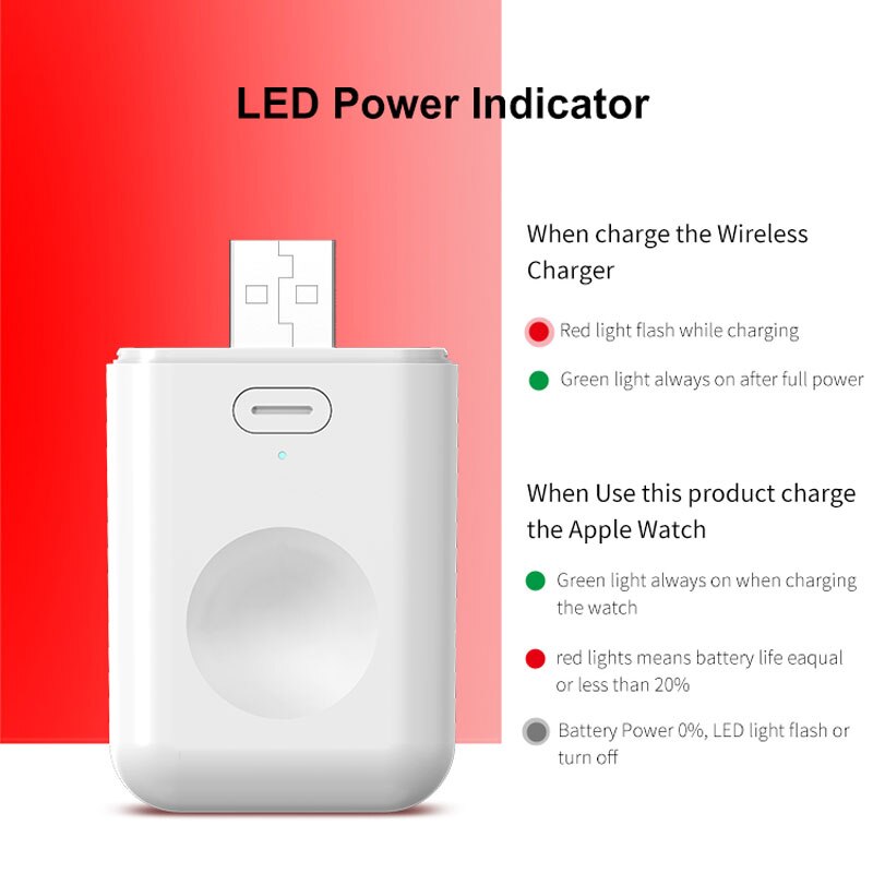 1000 mah mini powerbank draadloze oplader voor horloge magnetische powerbank externe batterij voor horloge serie 5 4 3 2 1 snel opladen