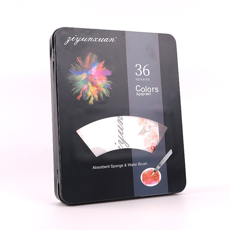 36 Kleuren Solid Aquarel Verf Set Draagbare Metalen Doos Aquarel Pigment Voor Beginners Tekening Aquarel Set Levert