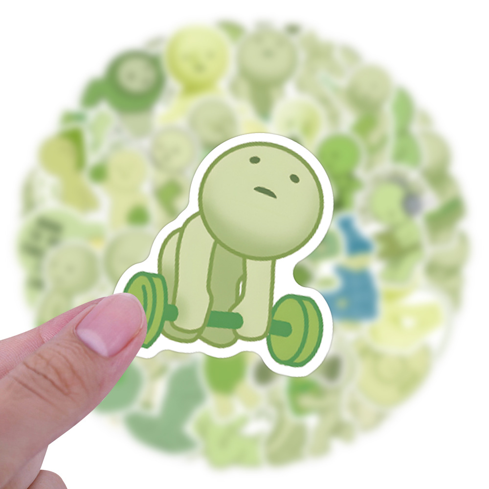 10/60PCS Cute Smiski Graffiti Stickers Funny Cartoon Green Little People Decals Notebook Suitcase Phone Graffiti Sticker Kid Toy