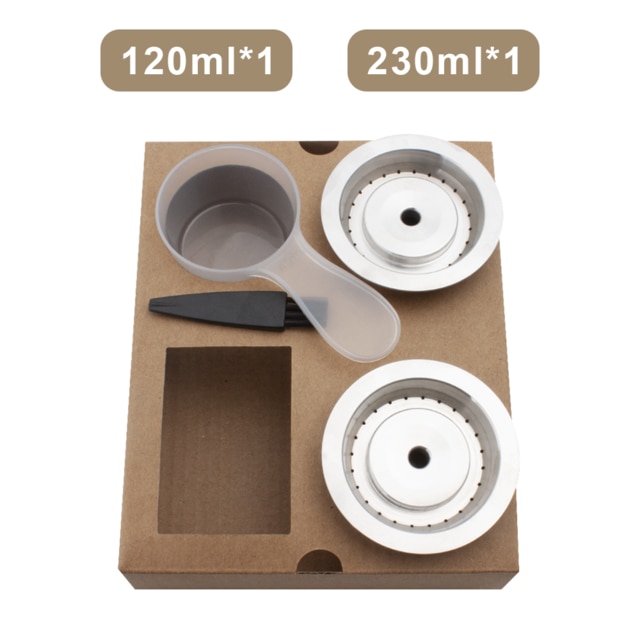 2 way use/CAPSULONE reusable Coffee capsule pod fit For Nespresso Vertuo Vertuoline metal Stainless Steel Refillable Capsule: 2pod  (120ml 230ml)