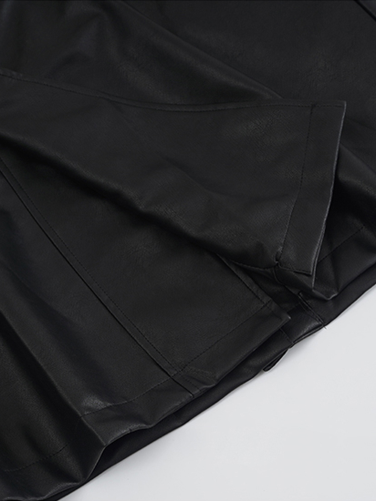Trench lungo da donna in pelle PU Lautaro, oversize, doppio petto, ampio, abiti firmati di lusso, nero, marrone, primavera