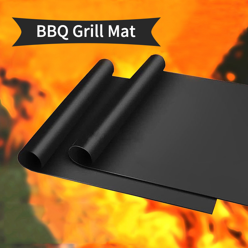 3 st non-stick bbq grillmatta utomhus picknick matlagning grillmatta ugn verktyg återanvändbar pad bakplåt bärbar