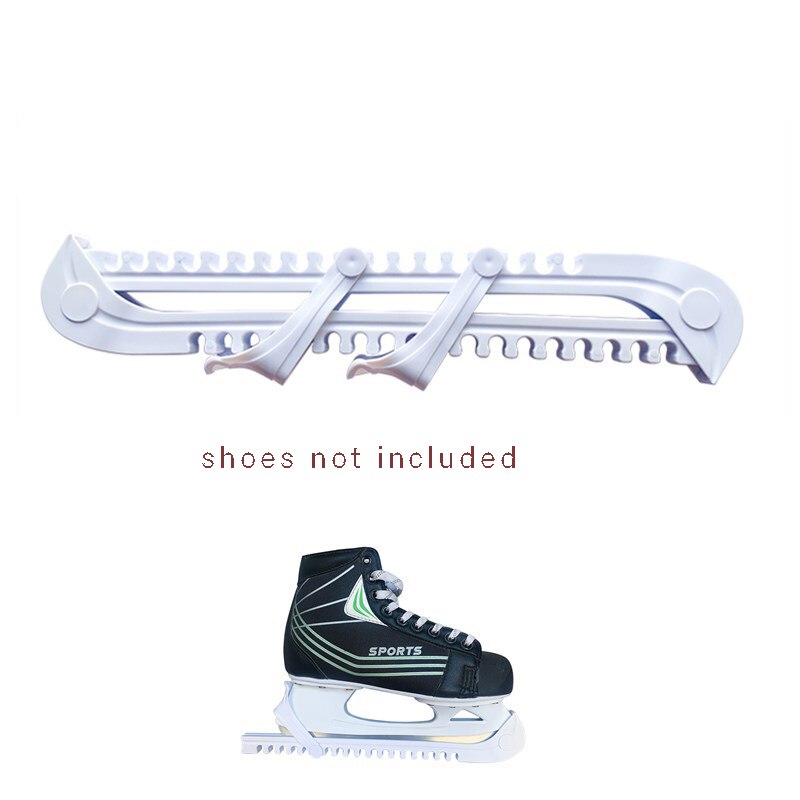 Par de patines de velocidad para patines, zapatos de patín con cuchilla de hielo, cubierta protectora de hoja nailon dura, antideslizante, resistente al desgaste, tamaño libre, 1 par: White