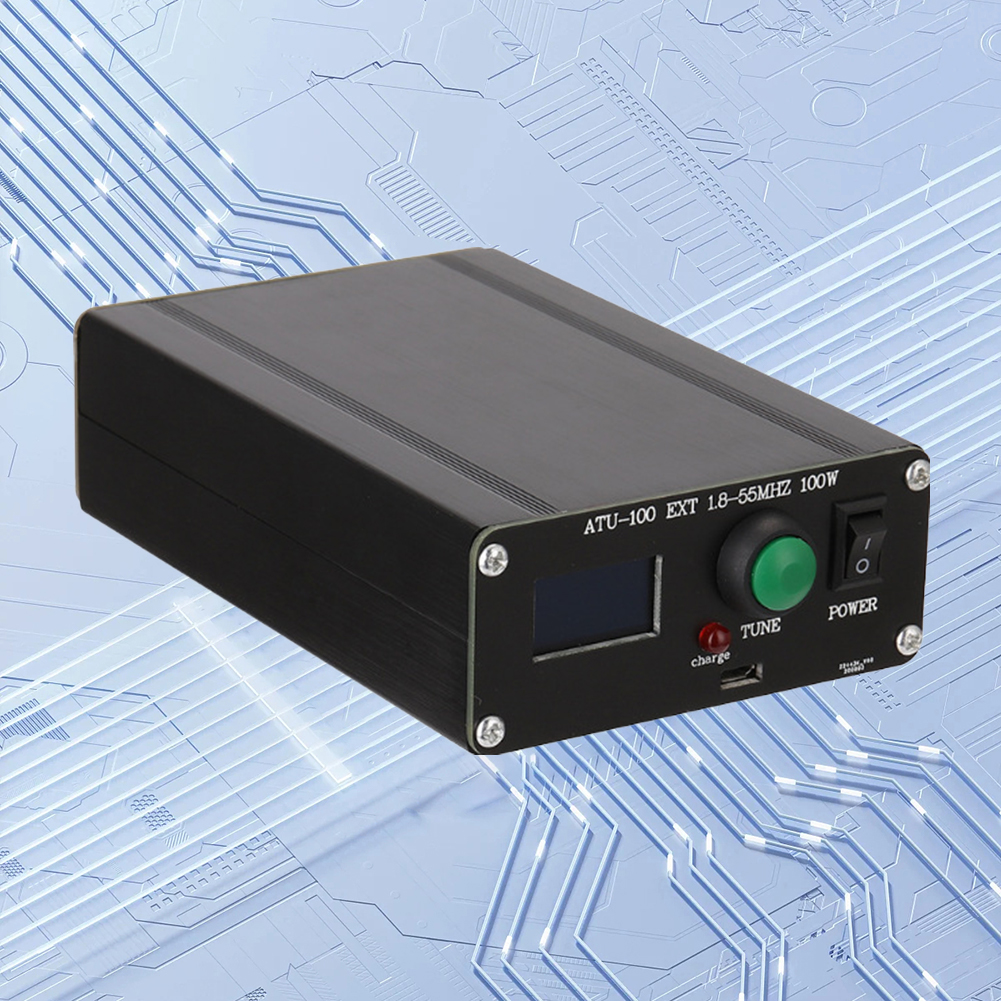 Sintonizzatore per antenna Mini automatico per apparecchiature radio 1,8~55 MHz 0,96 pollici con alloggiamento Sintonizzatore per antenna ATU‐100 Sintonizzatore per antenna 1,8~55 MHz