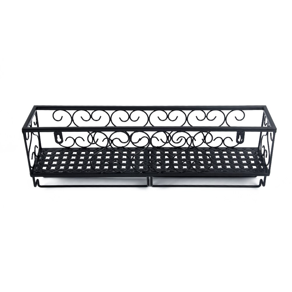 1pc vinhylle kopp glassholder vise bar hylle veggmontert flaske champagne glass henger holder bar arrangør til kjøkken: Svart