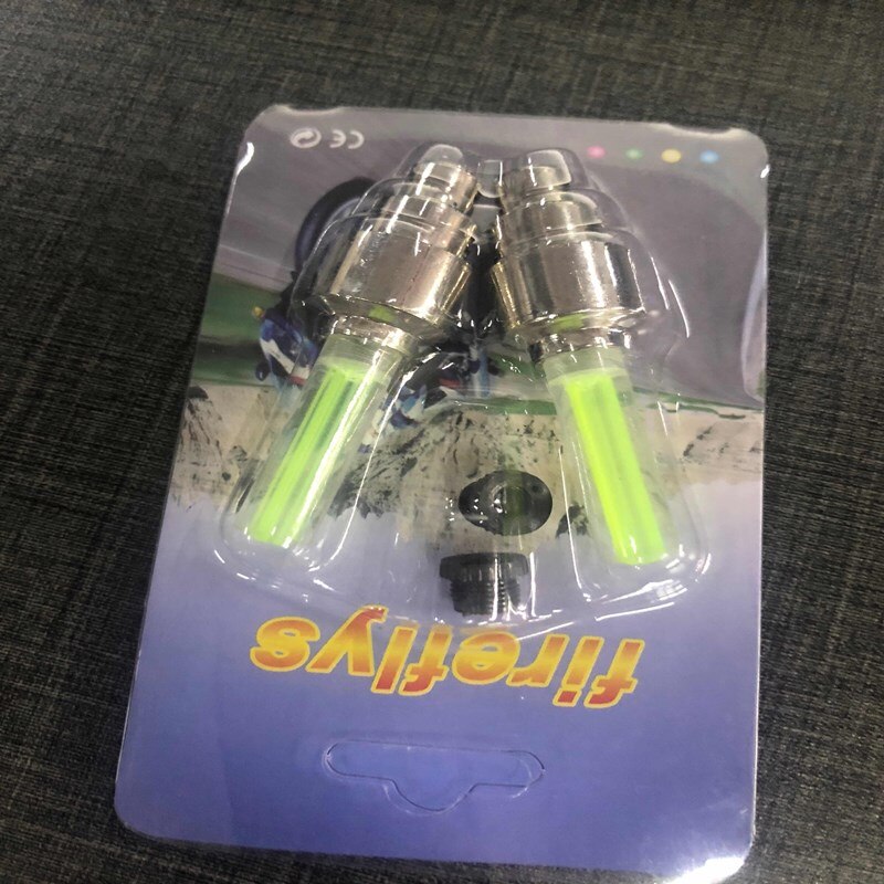 Luz LED para bicicleta, 2 uds., tapa de válvula de neumático, Flash para bicicleta de montaña, Ciclismo de Carretera, luces de rueda, cubierta de lámpara de LED neón: 2 PCS Yellow