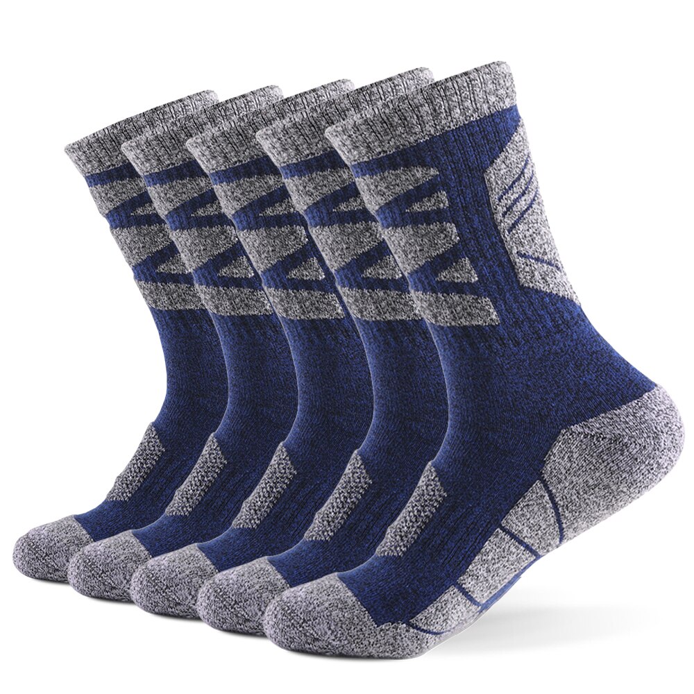 LIXADA Men's Sports Socks Ski Socks Thick Knit Winter Athletic Socks Fitness Breathable Quick Dry Socks For Ski: Blue / L