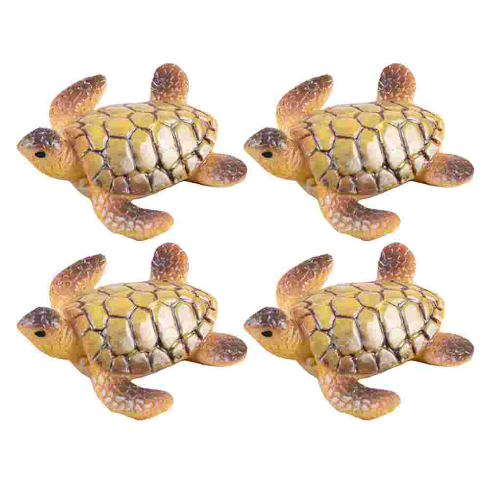 4 Stück Aquarium Schildkröte Ornament Spielzeug dekorative Handwerk Haushalt Einrichtung Puppe Naturharz Zubehör geformt: Default Title