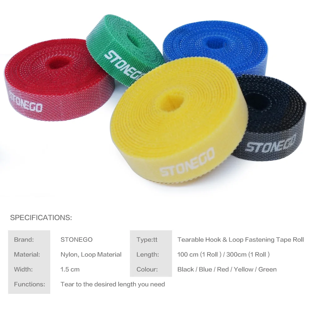 STONEGO Tearable Cable Organizer Ties Wire Holder for USB HDMI Earphone Cord Management Phone Accessories