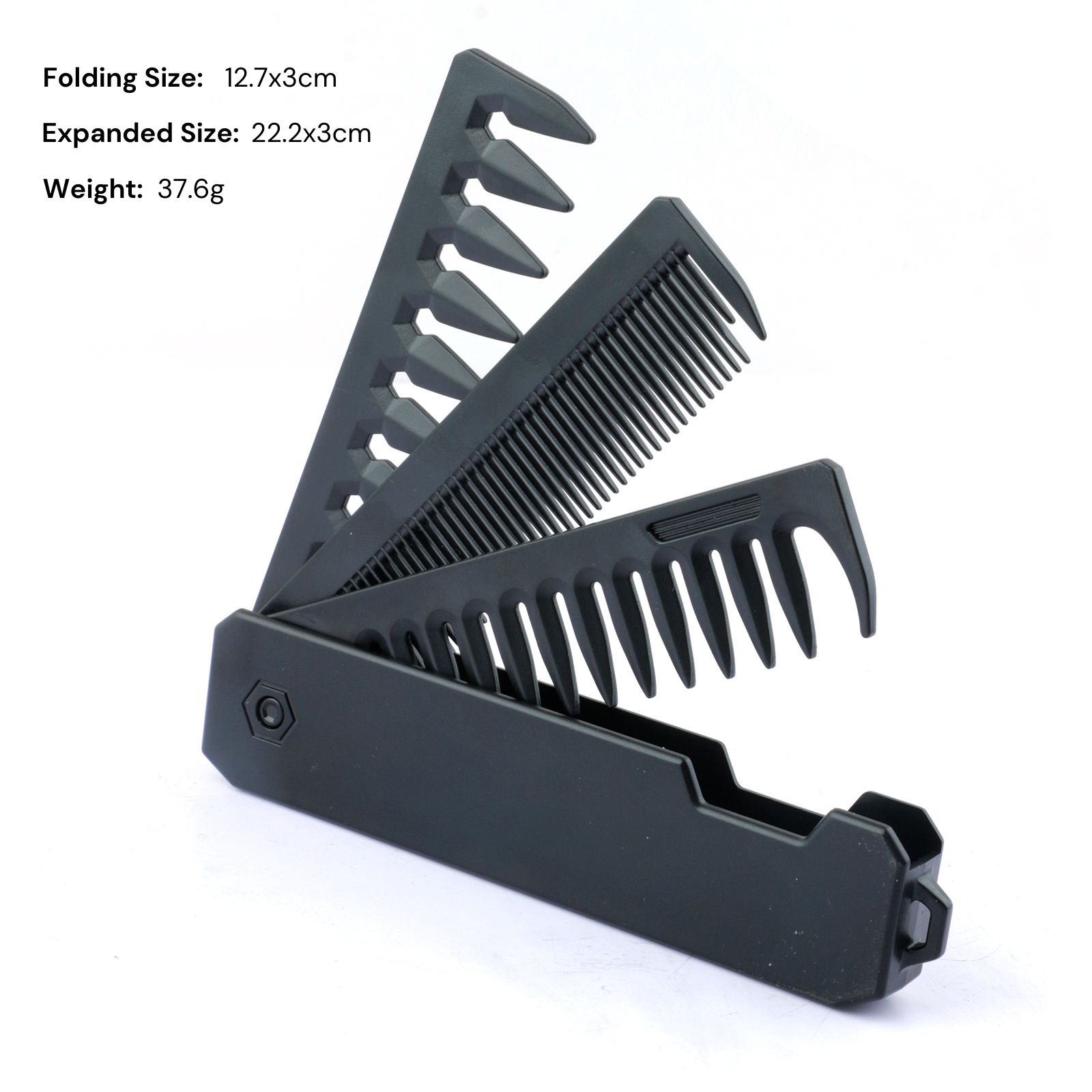 1/2/3 in 1 Pocket Folding Combs Plastic Wide Tooth Oil Head Comb Beard Combing Barber Clipper Comb Salon Hair Styling Tools: Blue