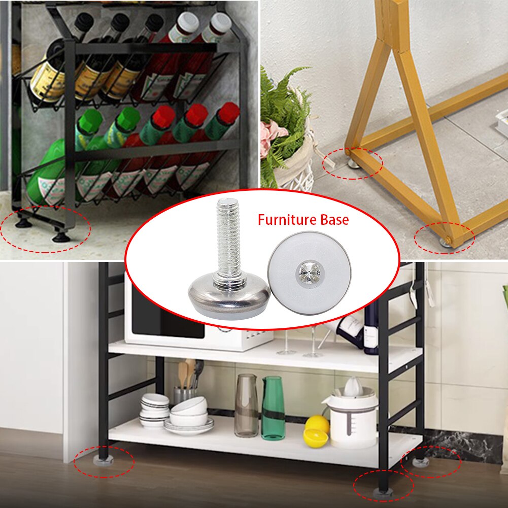 4pcs/pack Shockproof Universal Pad Stainless Steel Hotel Joint Home Non Slip Threaded Easy Install Furniture Base Sofa Bed