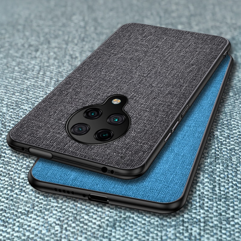 Voor Poco X3 Nfc Case Eenvoudige Doek Pu Soft Tpu Edge Shockproof Cover Voor Xiaomi Pocophone Poco X3 Nfc F2 pro Capa Case