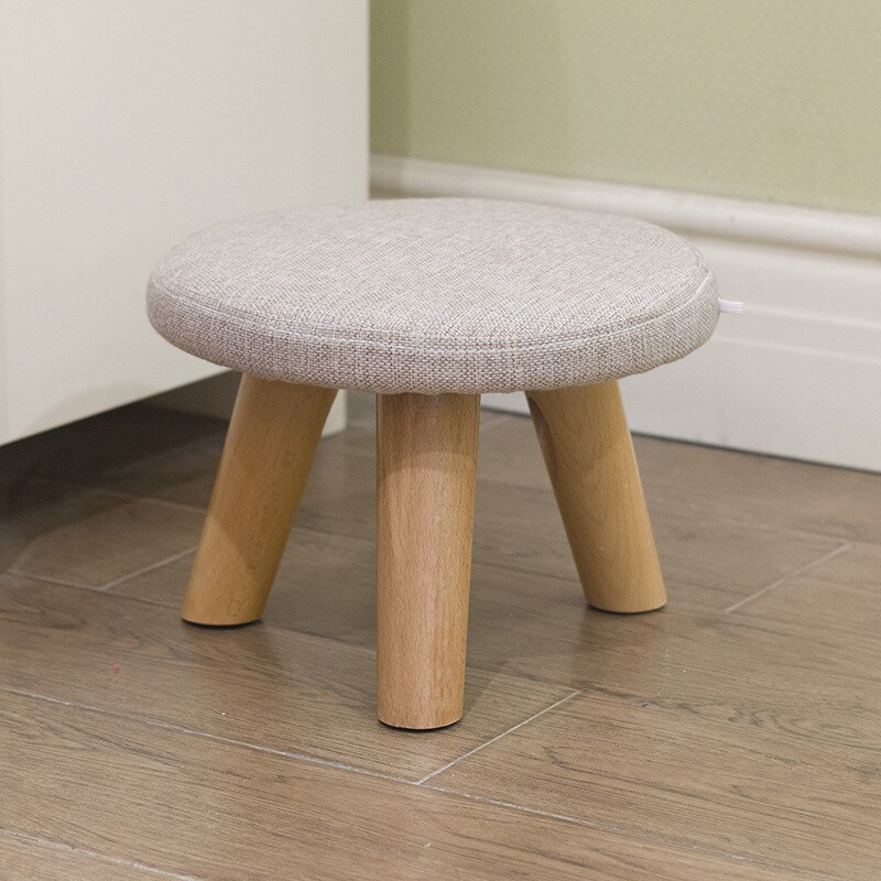 Simple and Stylish Solid Color Stool Household Wood Shoes Stool Round Cute Childrens Stool 29x29x30cm Dotomy Kids Stool: 5
