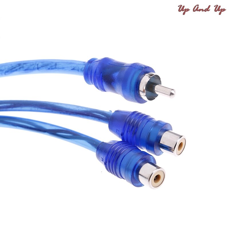 2 RCA Female To 1 RCA Male Splitter Car Audio Adapter Cable Wire Connector Car Audio System Subwoofer Portable Speaker