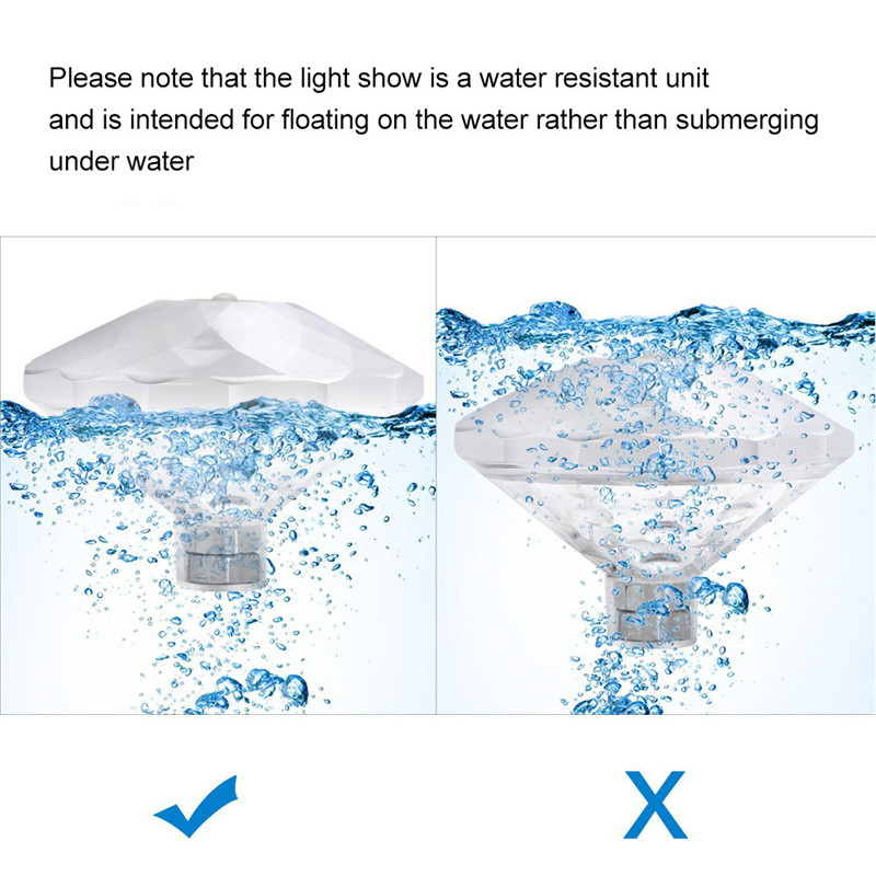 Floating Underwater Light RGB Submersible LED Disco Light Glow Show Swimming Pool Tub Spa Lamp Bath Light