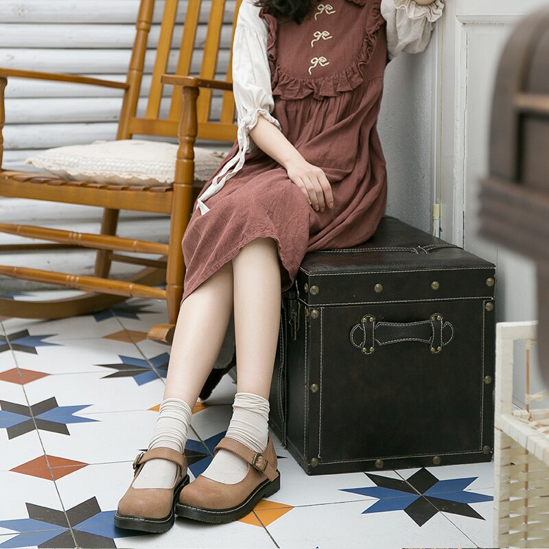 Mori fille Vintage en cuir Mary Janes école uniforme chaussures