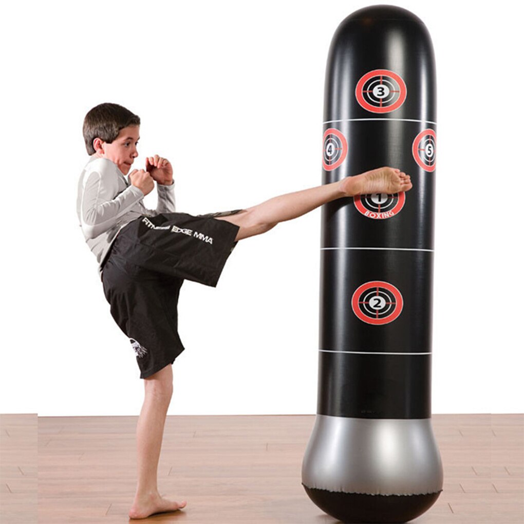 150/160cm Boxing Punching Bag Inflatable Free-Stand Tumbler Training Pressure Relief Bounce Back Sandbag